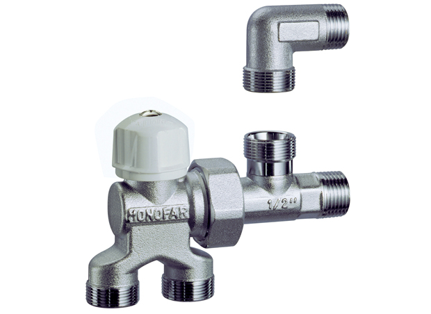 MONOFAR 1/2" manual valve, complete with FAR 1452 12 male elbow